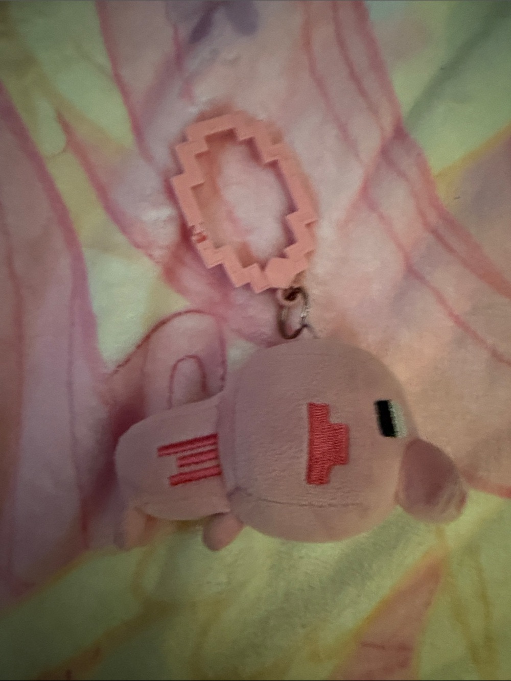 Minecraft pig plush keychain